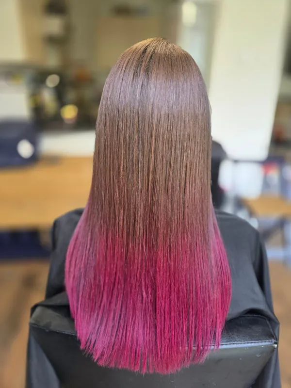 Brown to pink ombre
